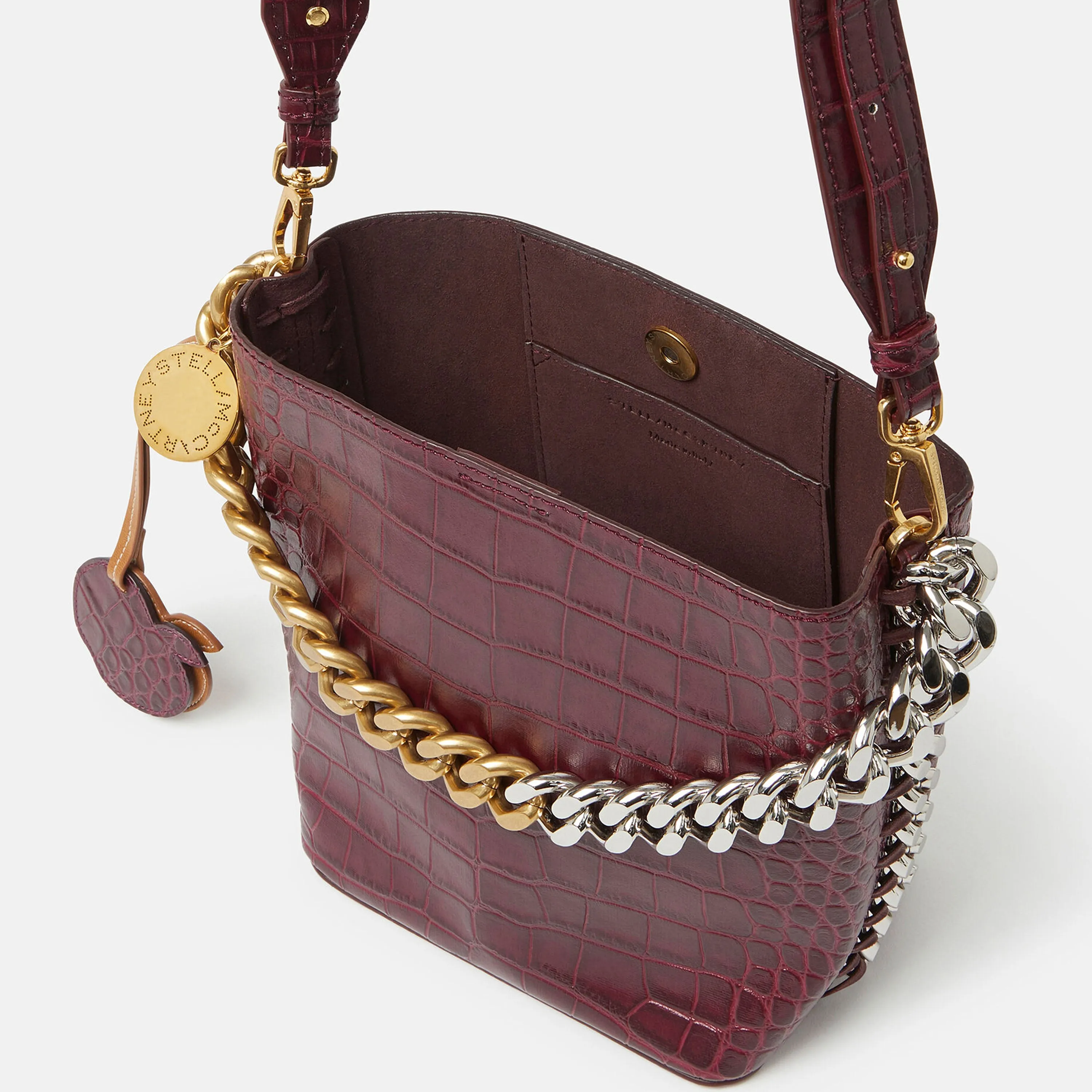 Frayme Croc-Effect Embossed Bucket Bag