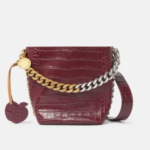 Frayme Croc-Effect Embossed Bucket Bag