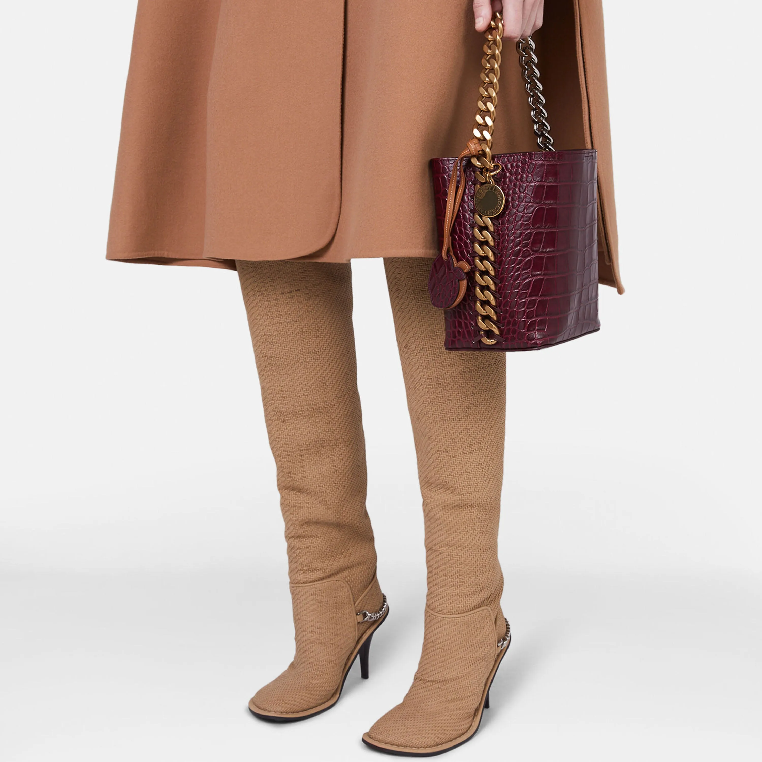 Frayme Croc-Effect Embossed Bucket Bag