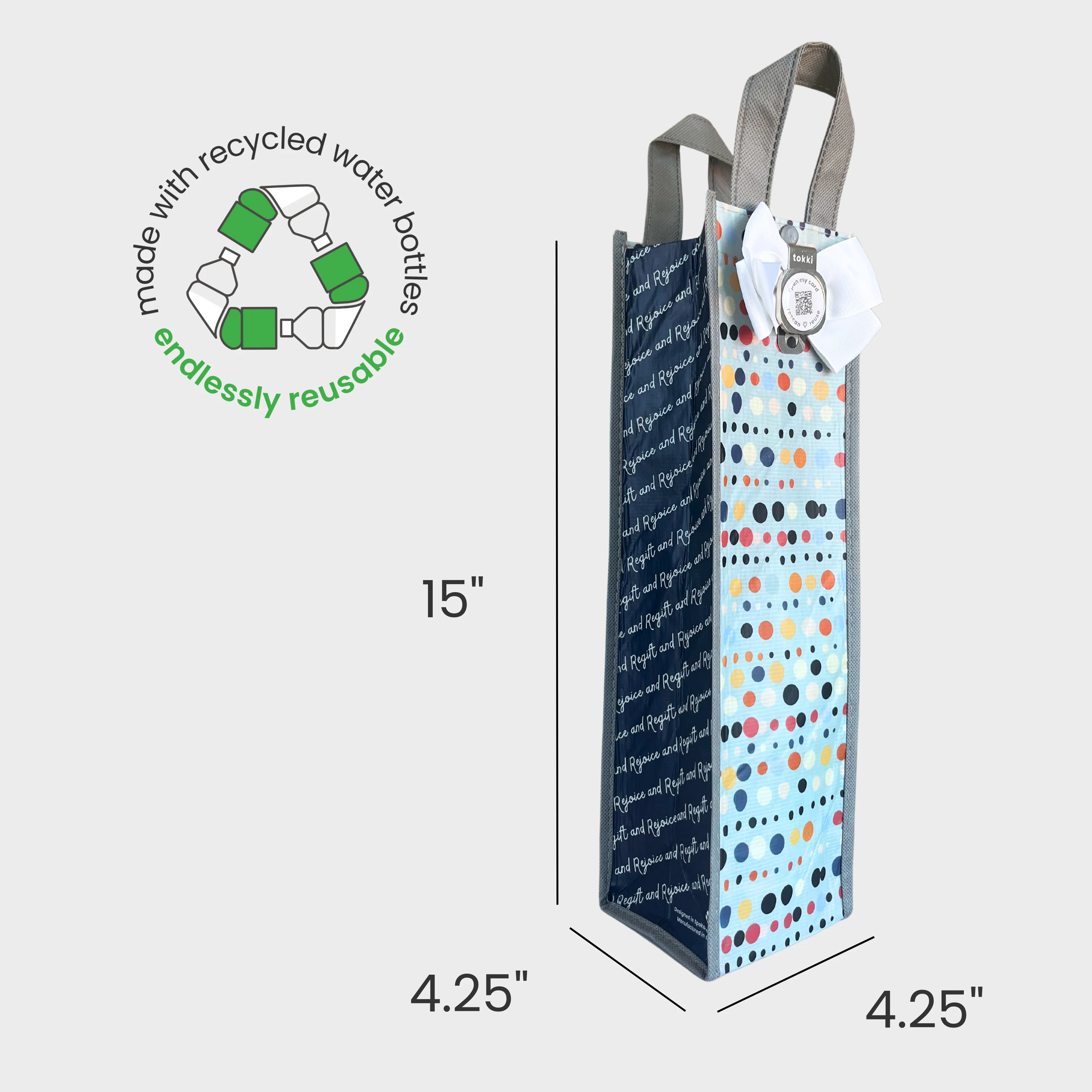 Frosty & Festive Bundle | 9-Pack Reusable Gift Bags with Handles and Built-In QR Greeting Cards