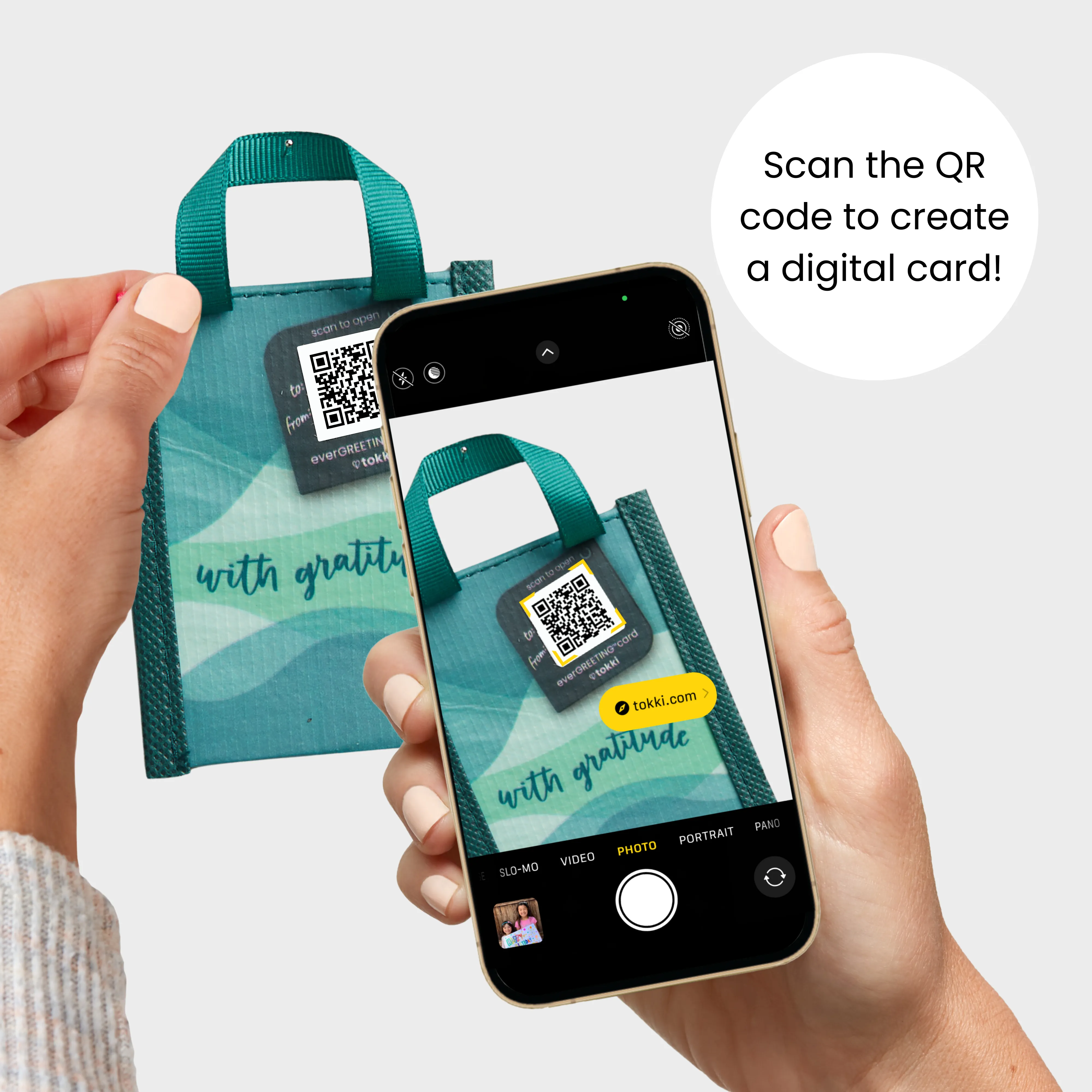 Frosty & Festive Bundle | 9-Pack Reusable Gift Bags with Handles and Built-In QR Greeting Cards