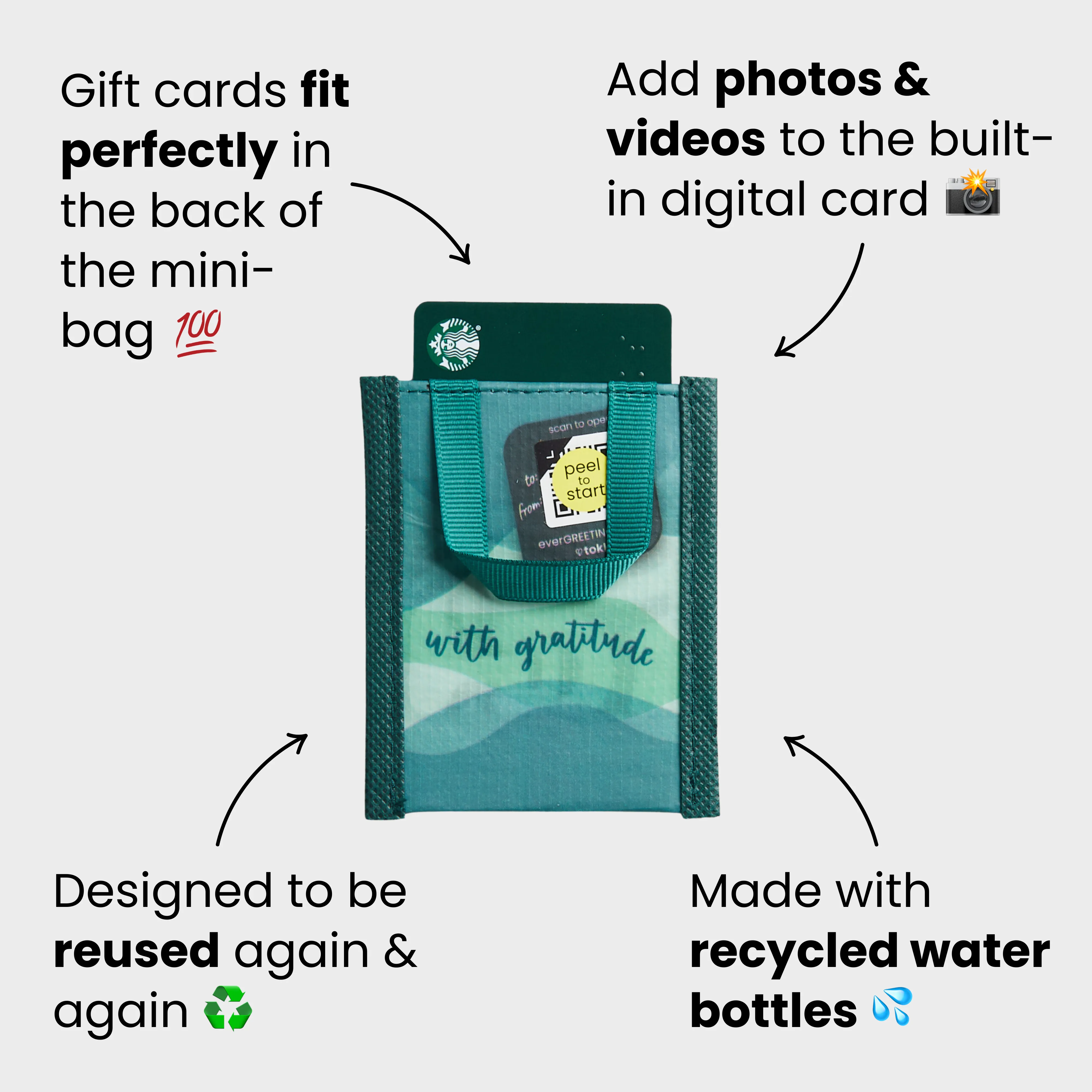 Frosty & Festive Bundle | 9-Pack Reusable Gift Bags with Handles and Built-In QR Greeting Cards
