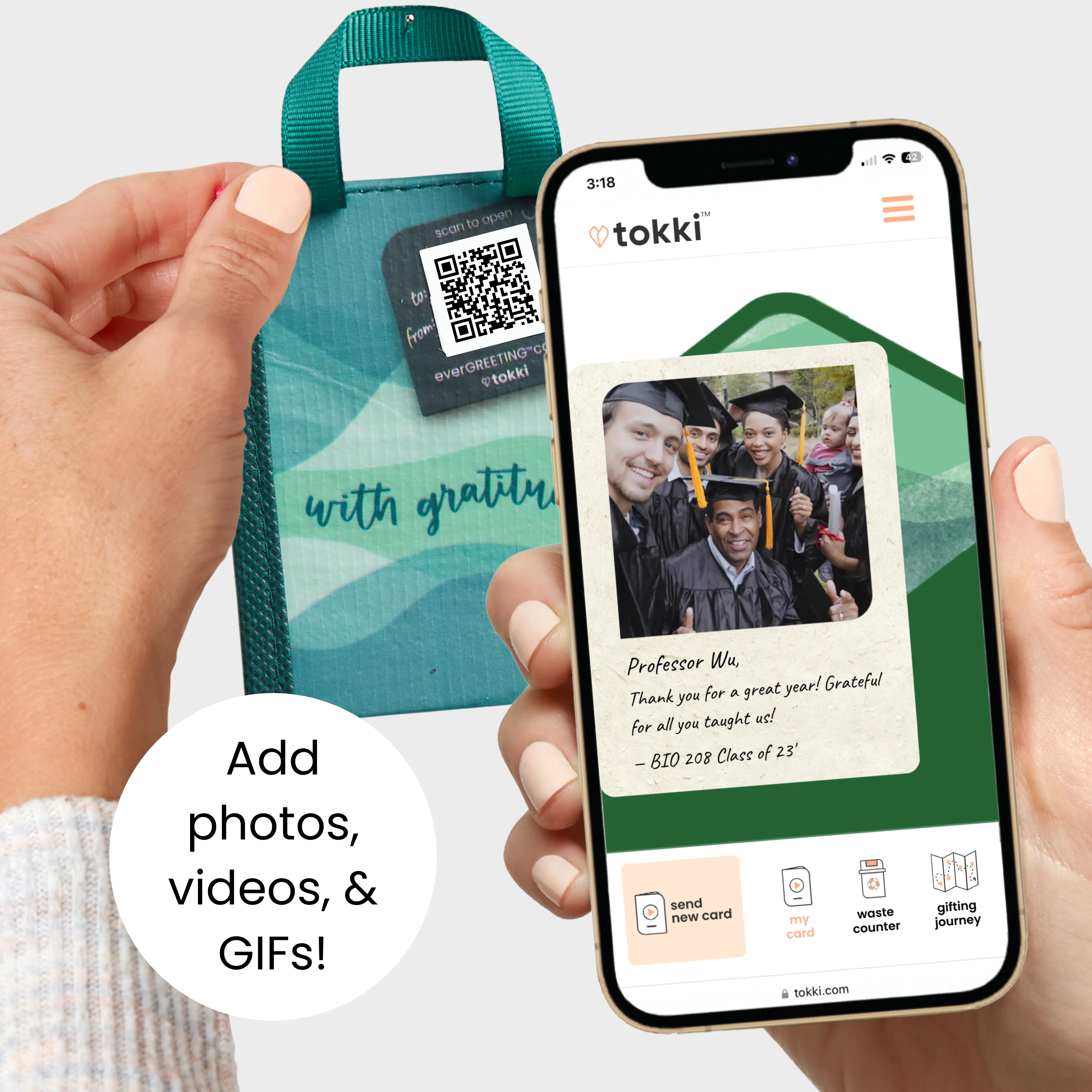Frosty & Festive Bundle | 9-Pack Reusable Gift Bags with Handles and Built-In QR Greeting Cards