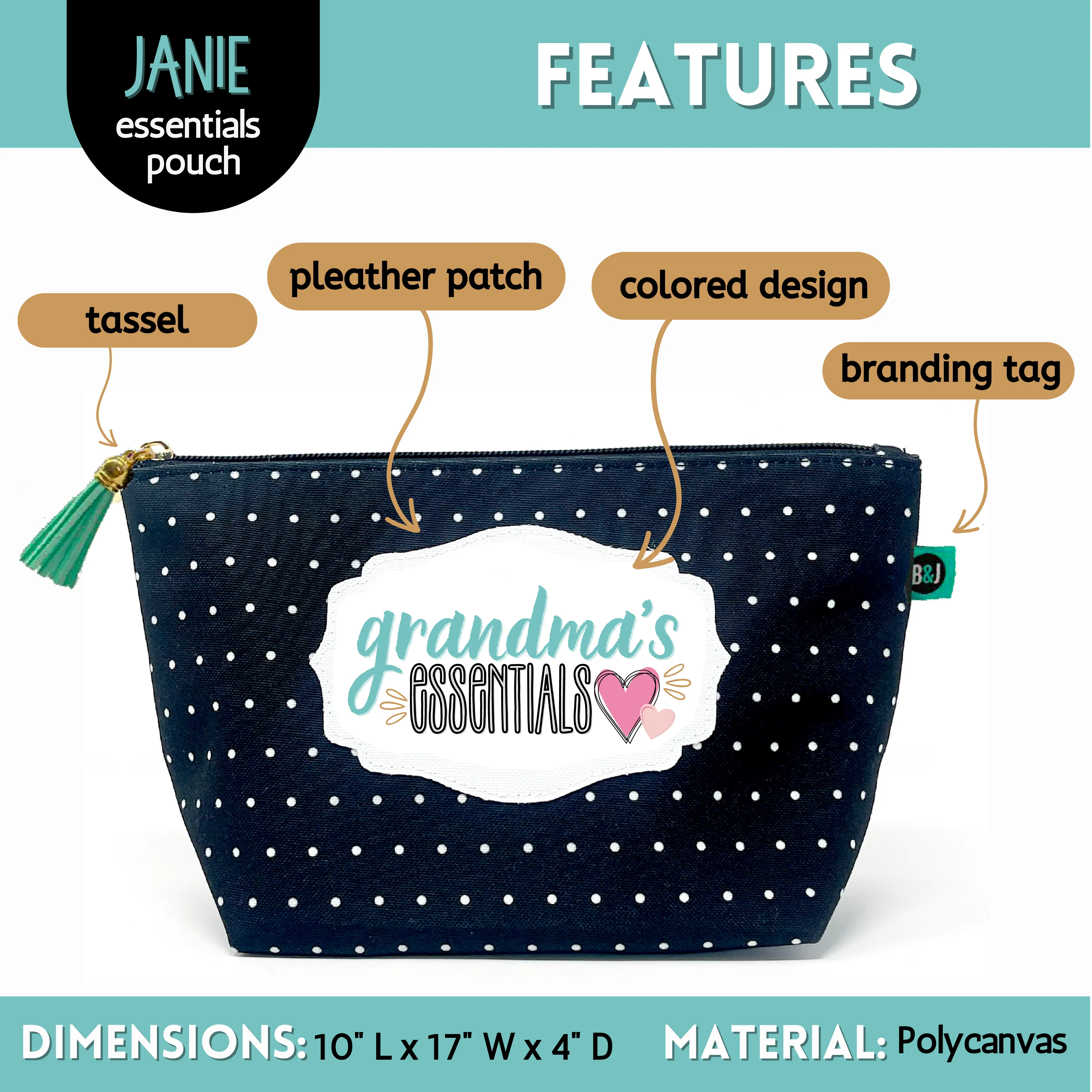 Grandma's Essentials Janie Zippered Pouch