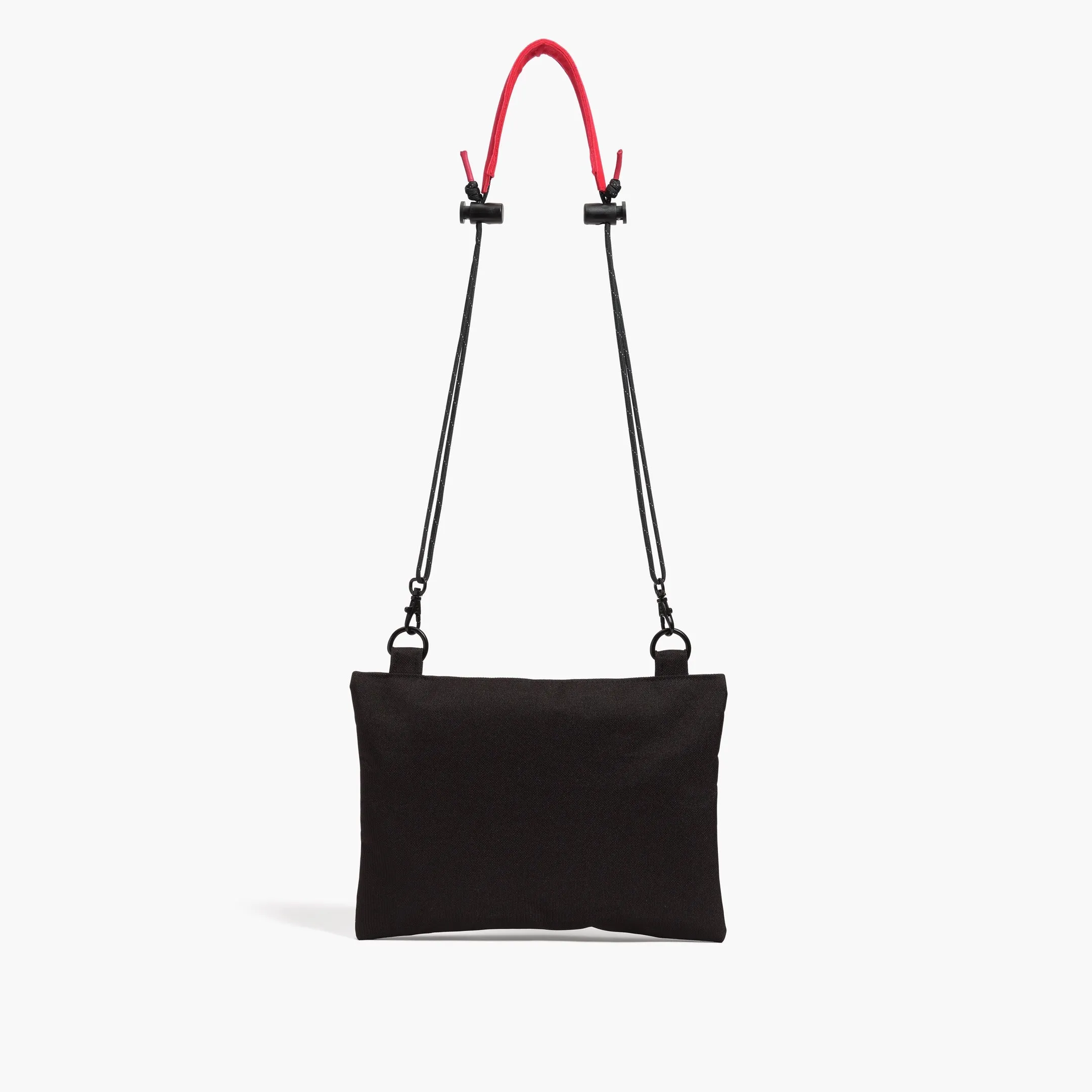 Hilo Upcycled Sacoche - Recycled Poly - Black / Cotton Zig Zag with Red Shoulder / Grey Paracord