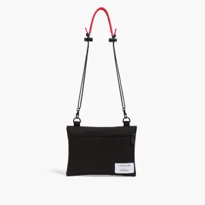 Hilo Upcycled Sacoche - Recycled Poly - Black / Cotton Zig Zag with Red Shoulder / Grey Paracord