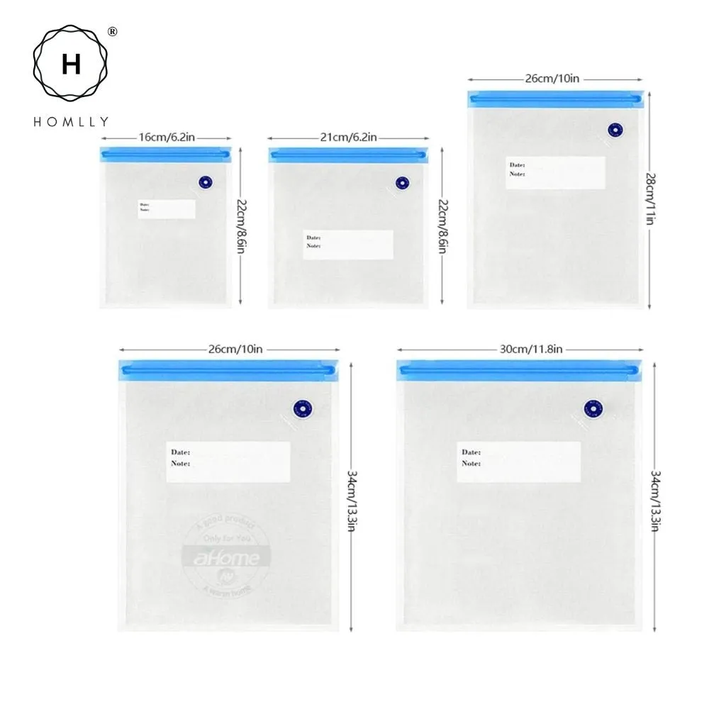 Homlly Reusable Sous Vide Food Vacuum Sealer Ziplock Bags with Portable Manual/Electric Vacuum Sealer Pump