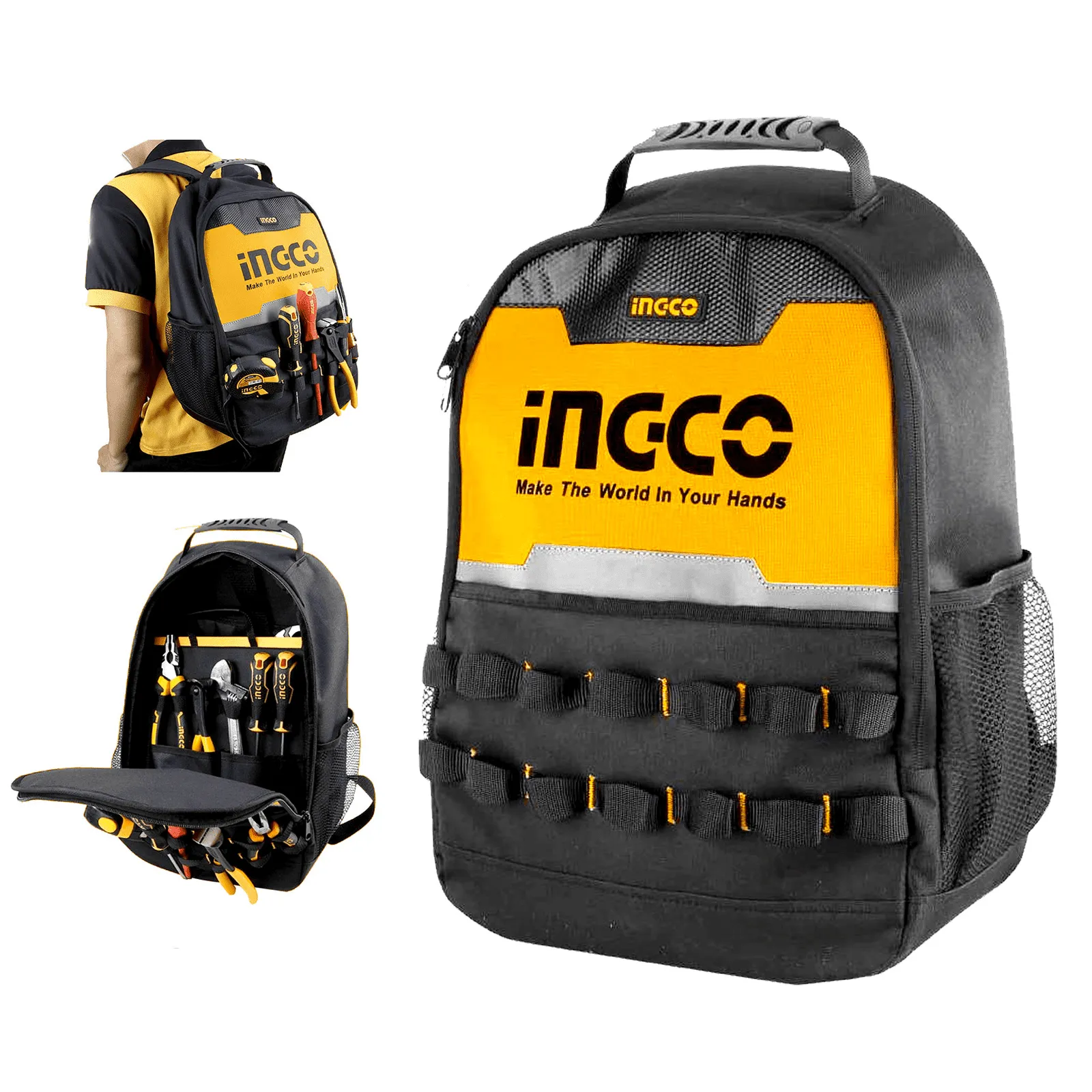 Ingco Tools Backpack with Rigid Frame & Multiple Compartments - HBP0101