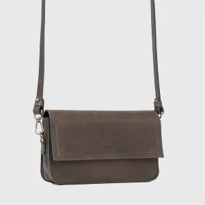 Leather Shoulder Bag - Curie (Gray)
