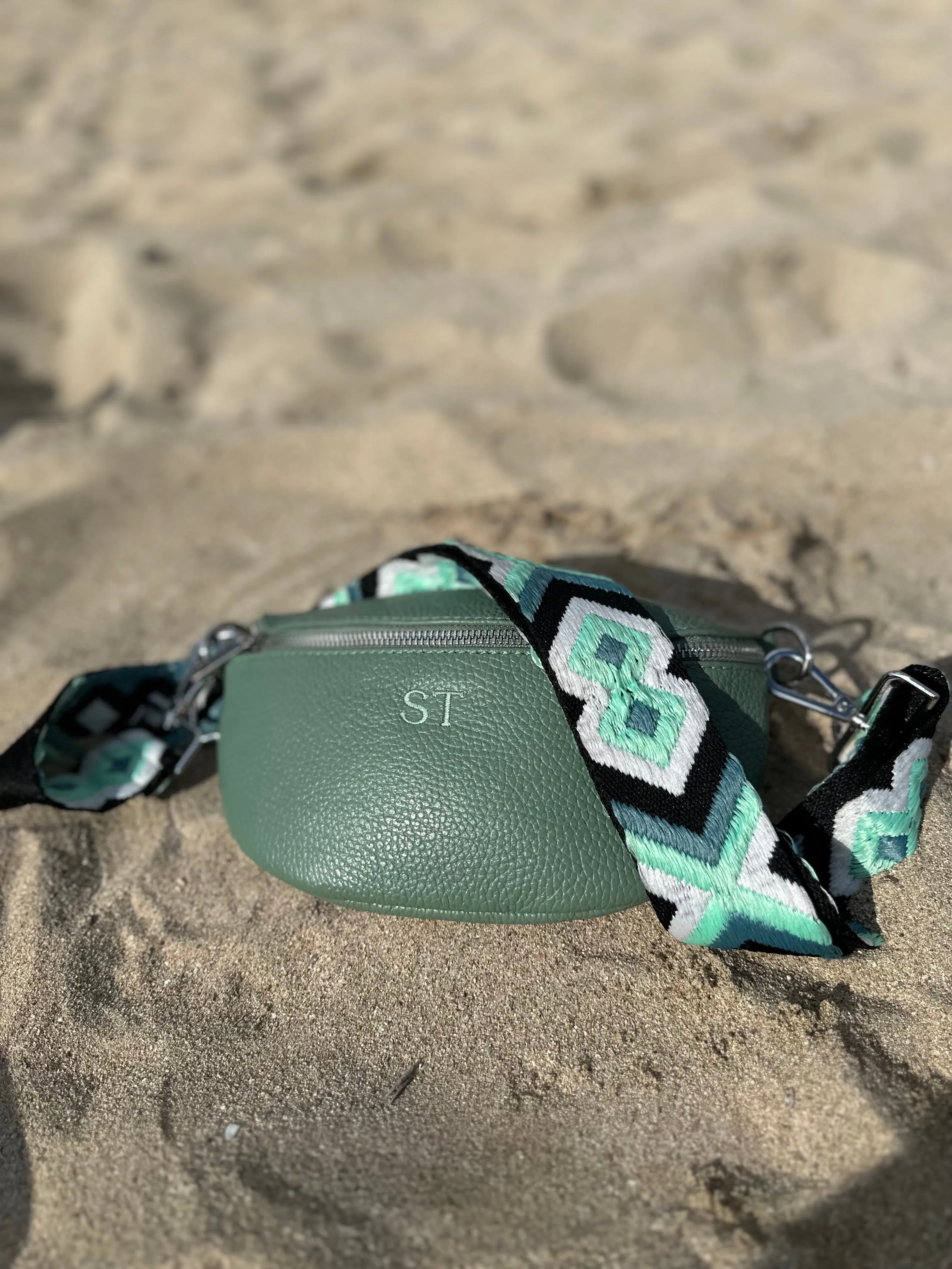 Leather Sling Bum Bag Sage