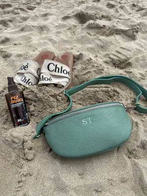 Leather Sling Bum Bag Sage