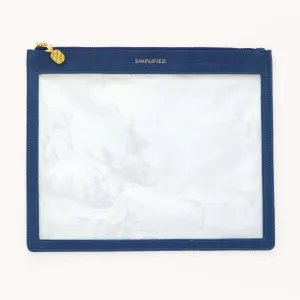 Leatherette Pouch - Navy