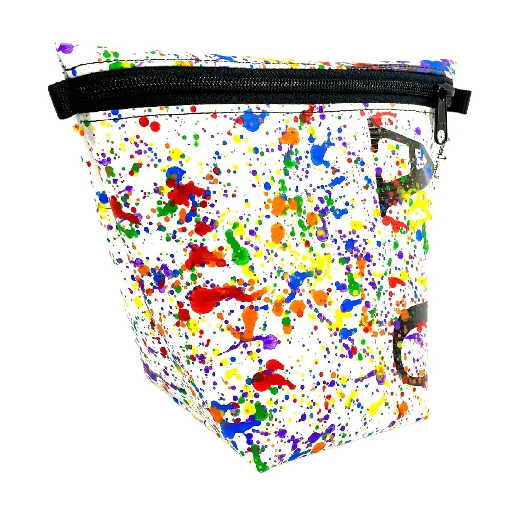 **Limited Release** Banner Zipper Pouch, Pyramid: "Rainbow Splash"