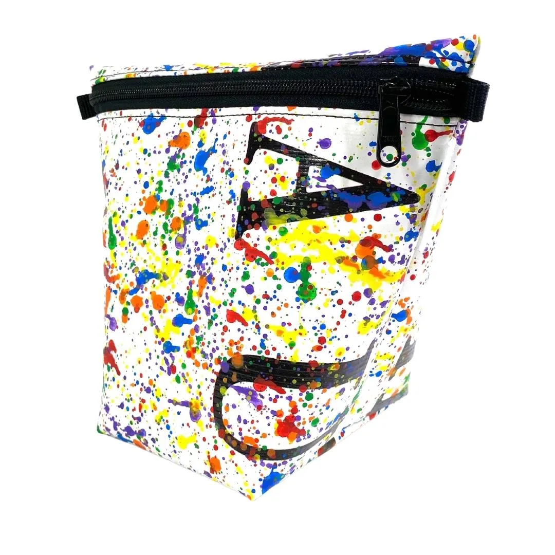 **Limited Release** Banner Zipper Pouch, Pyramid: "Rainbow Splash"