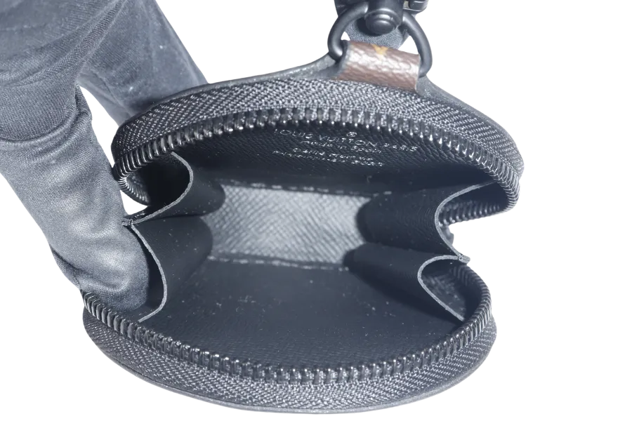 LOUIS VUITTON TRIO POUCH BAG (M59681) MONOGARAM BLACK EMPREINTE WITH ROUND POUCH, STRAPS AND DUST COVER