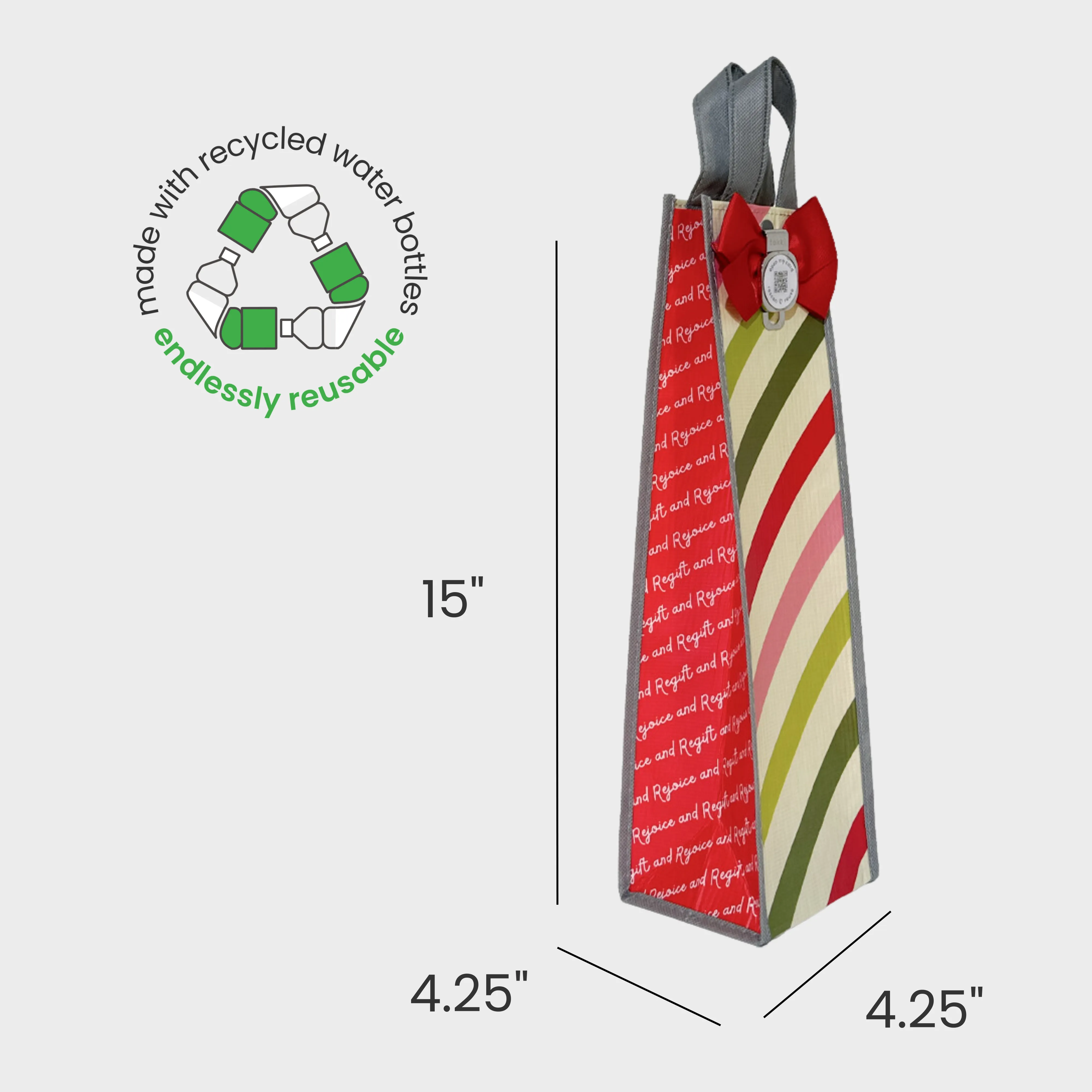 Merry & Bright Bundle | 8-Pack Reusable Gift Bags with Handles and Built-In QR Greeting Cards