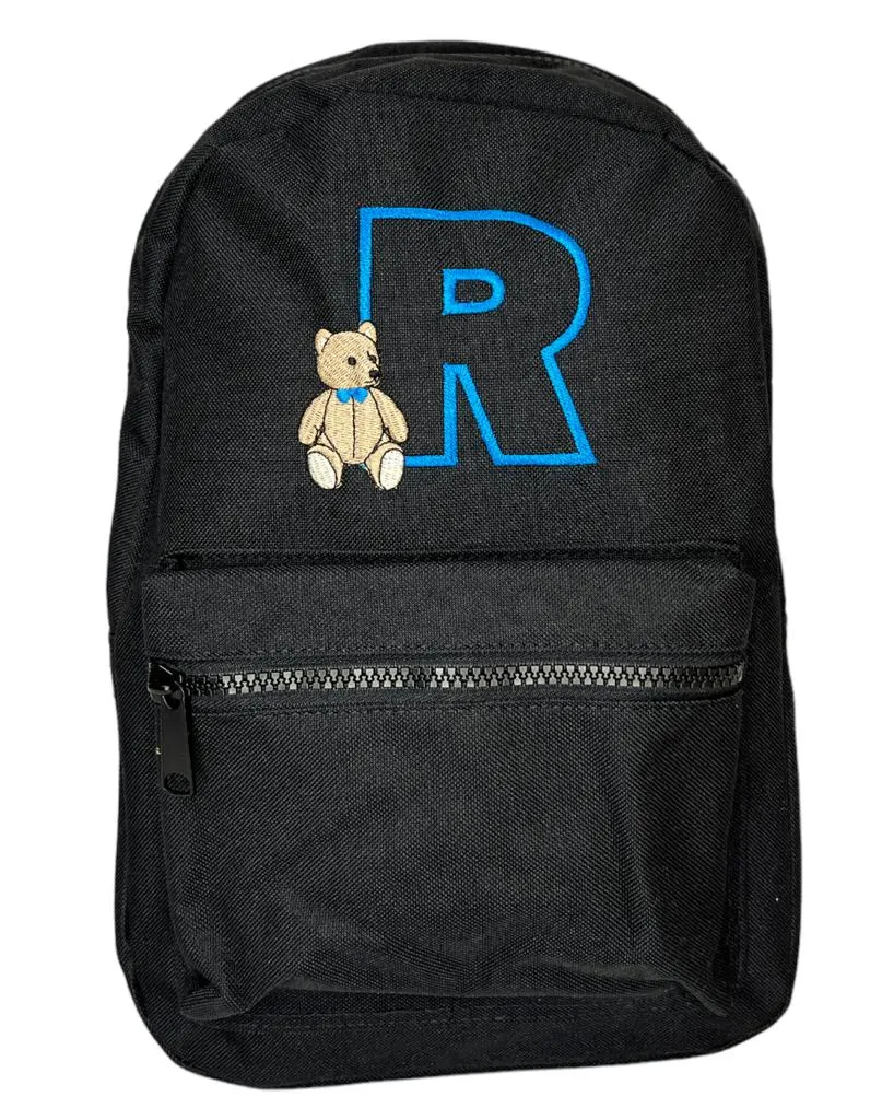 Mini Essential Backpack personalised with Teddy & initial Design