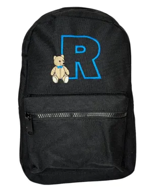Mini Essential Backpack personalised with Teddy & initial Design