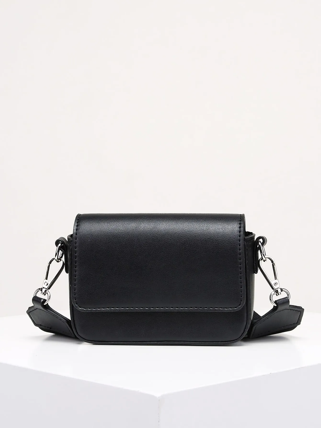 Mini Flap Belt Bag - Black