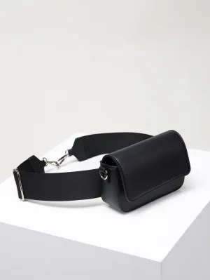 Mini Flap Belt Bag - Black