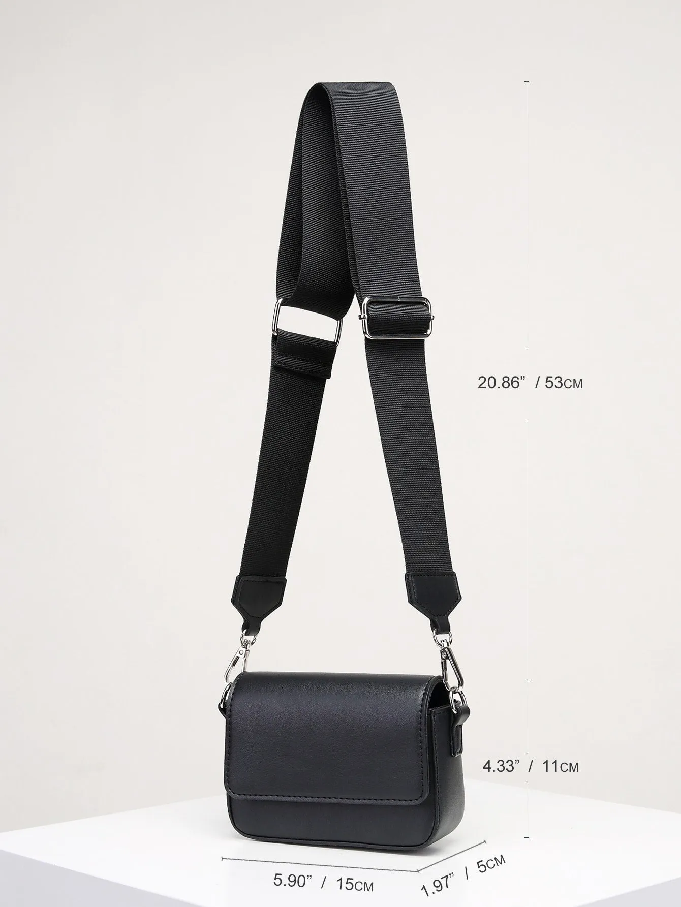 Mini Flap Belt Bag - Black