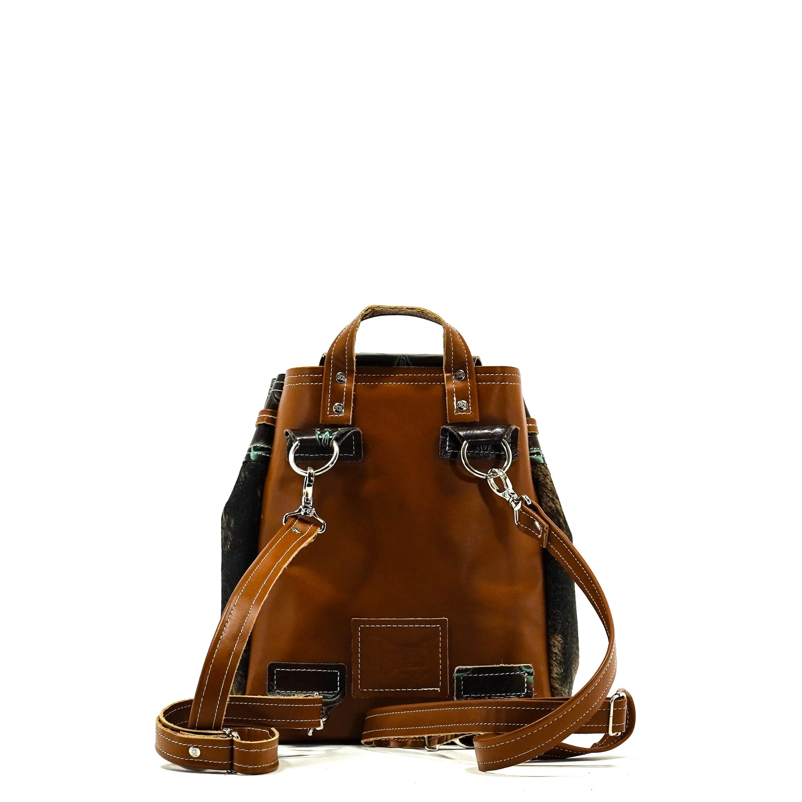 Mini Kelsea Backpack - Two-Tone Brindle w/ Mint Chocolate Skulls