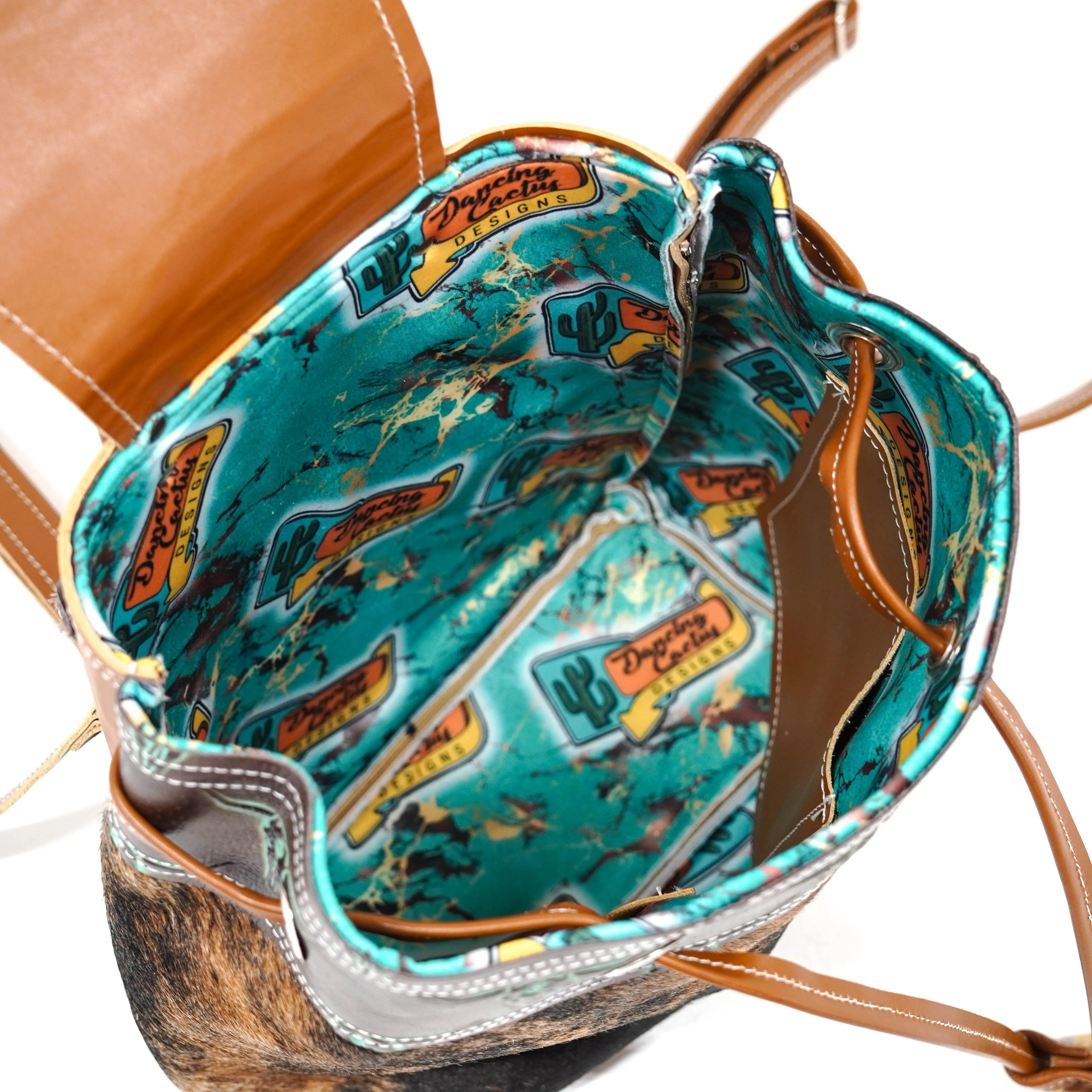 Mini Kelsea Backpack - Two-Tone Brindle w/ Mint Chocolate Skulls