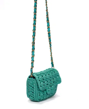 Mini Lucrezia Raffia Bag Turquoise