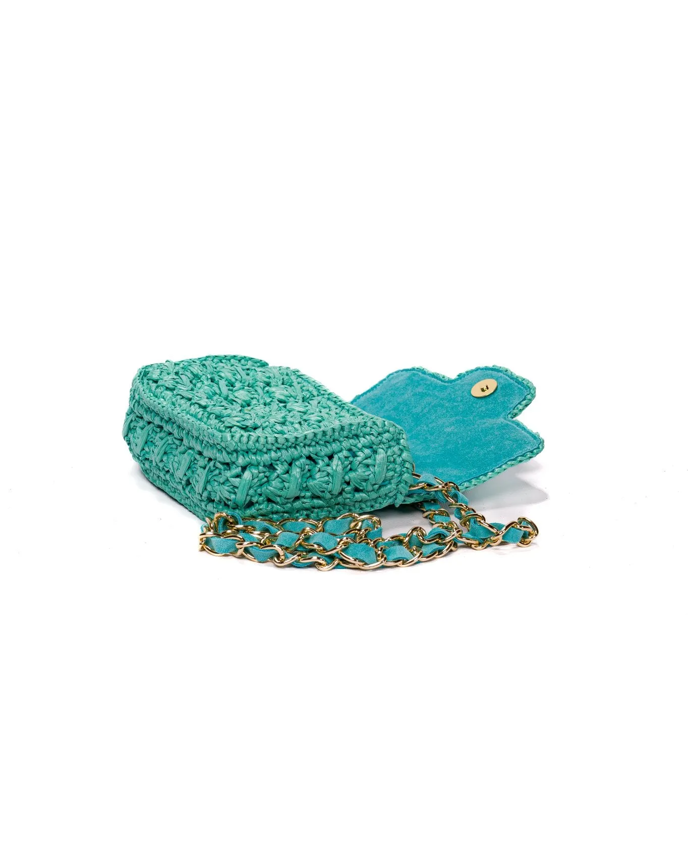 Mini Lucrezia Raffia Bag Turquoise