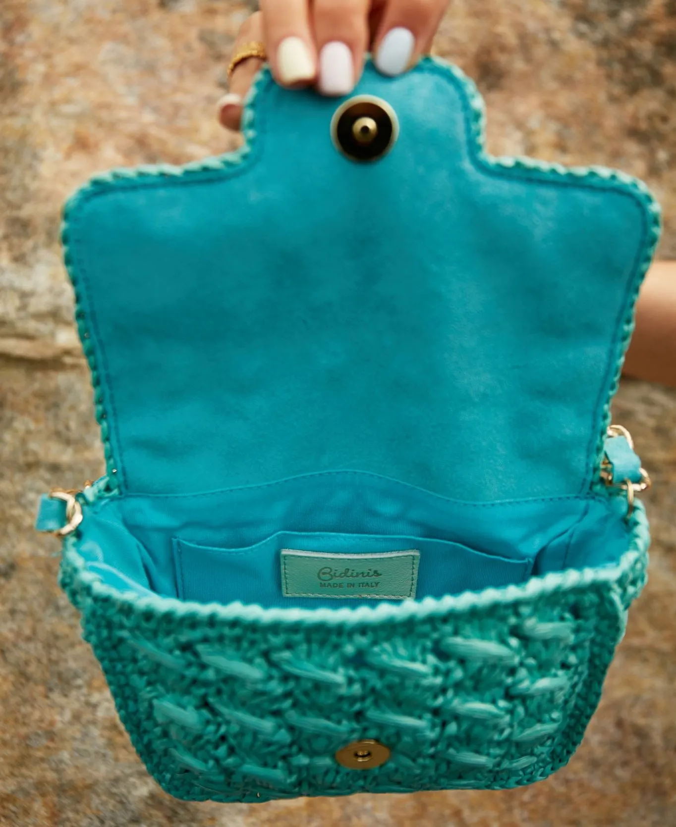 Mini Lucrezia Raffia Bag Turquoise