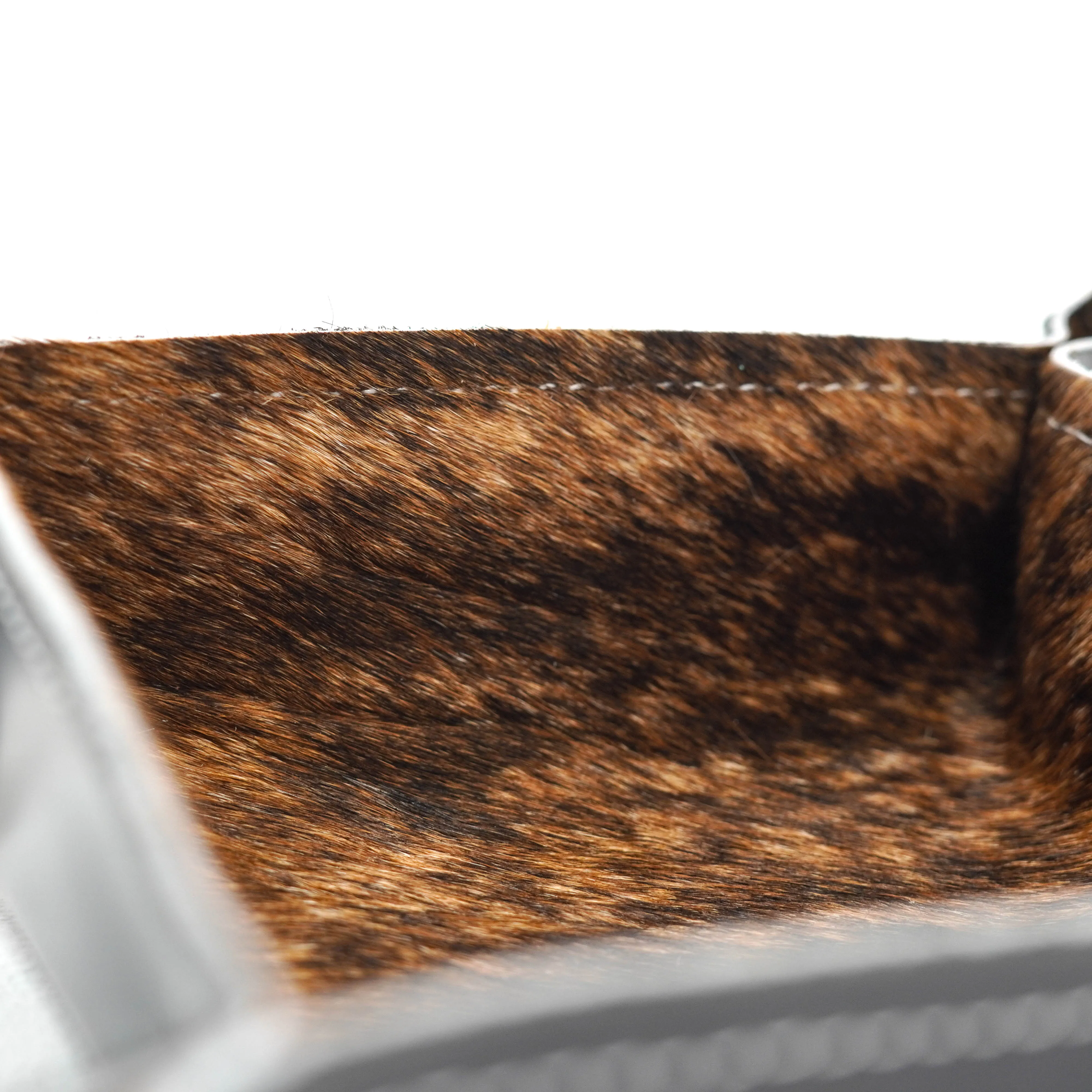 Mini Tray - Glossed Lead Leather w/ Brindle