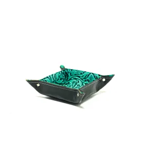 Mini Tray - Glossed Lead Leather w/ Sea Glass Tool