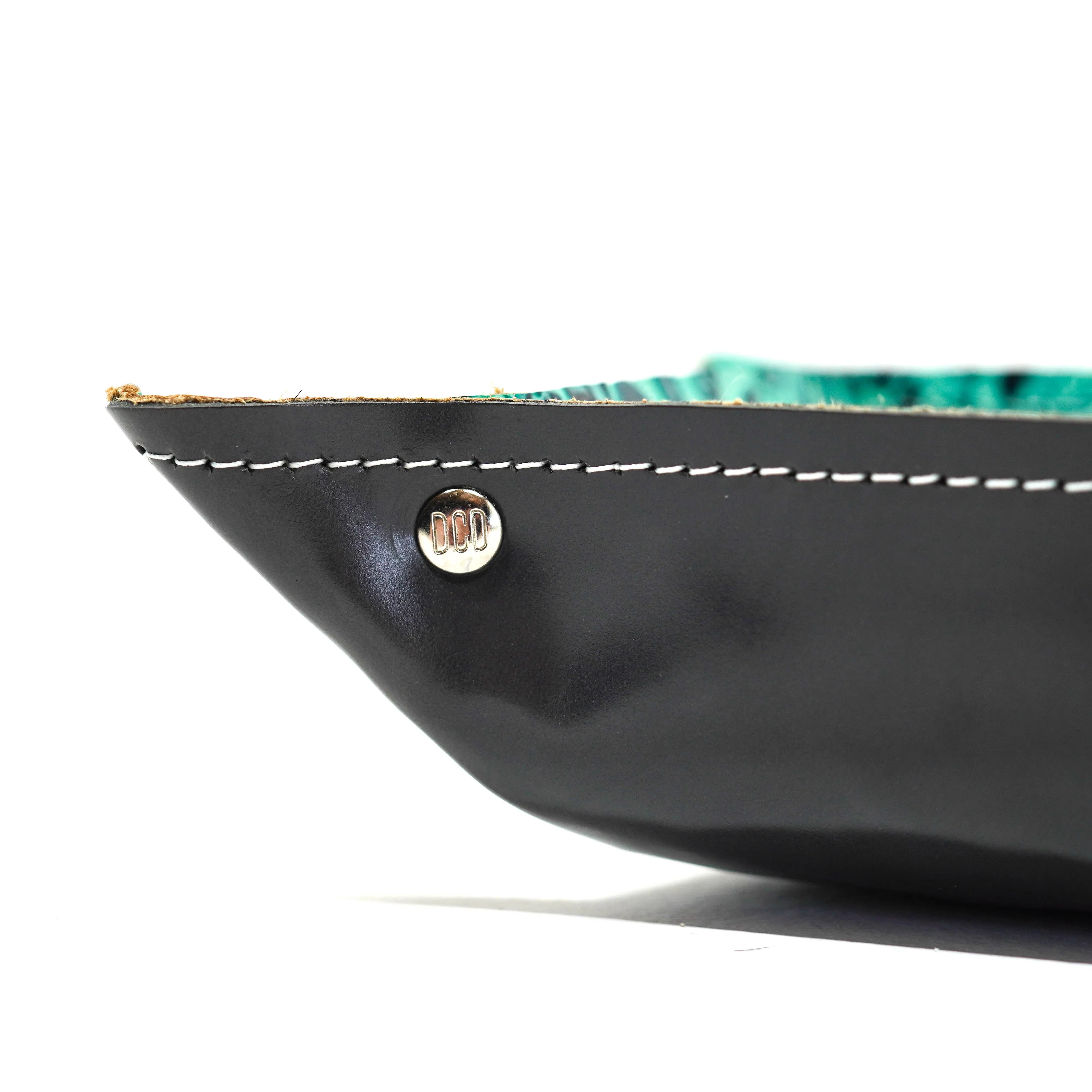 Mini Tray - Glossed Lead Leather w/ Sea Glass Tool