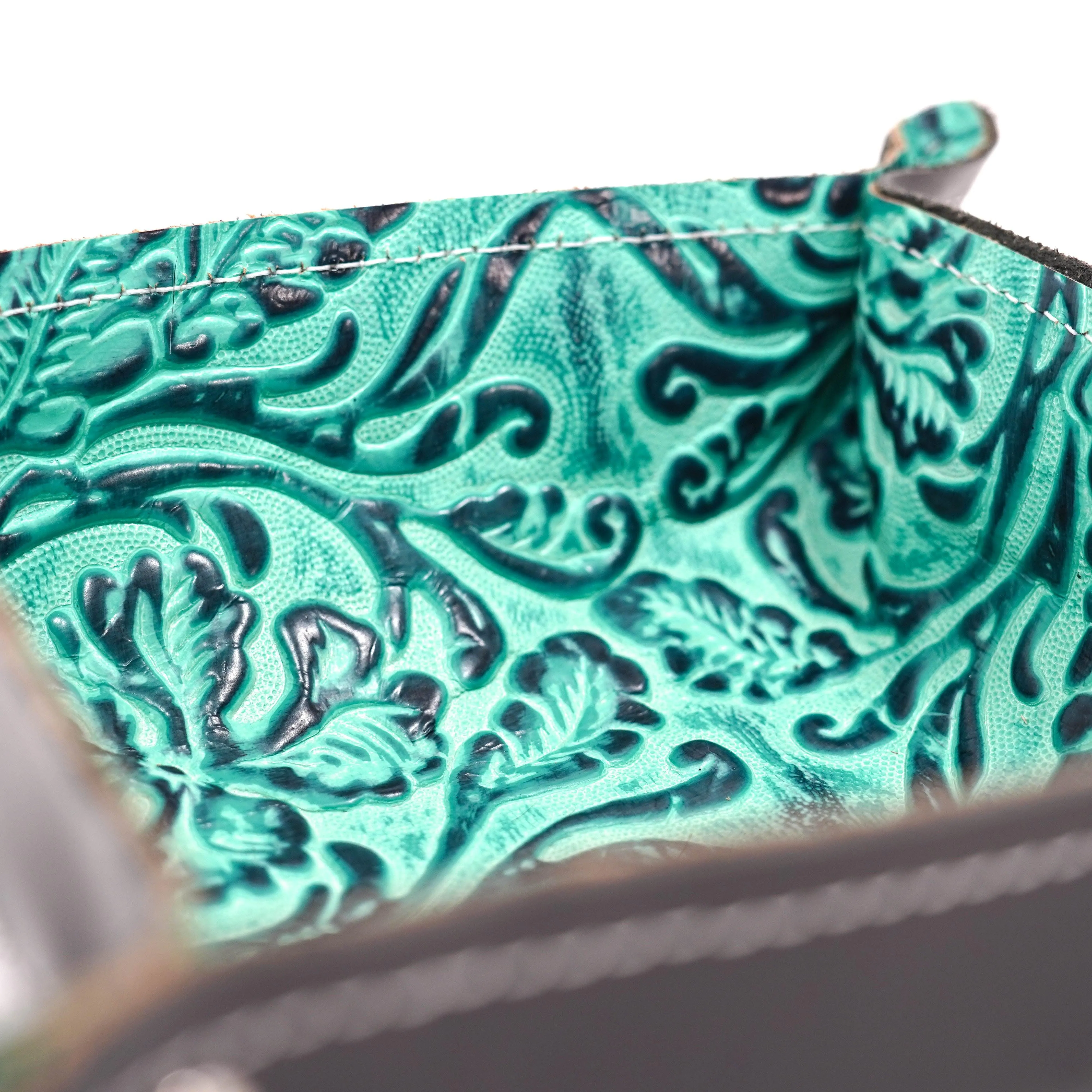 Mini Tray - Glossed Lead Leather w/ Sea Glass Tool
