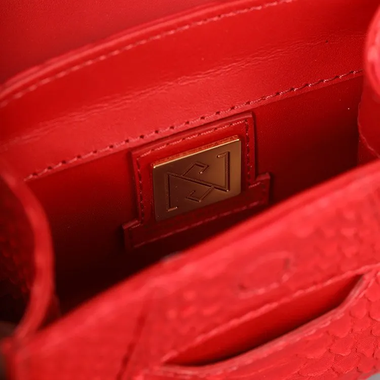 MINI ZAIN BAG IN RED PYTHON AND TURQUOISE STONE