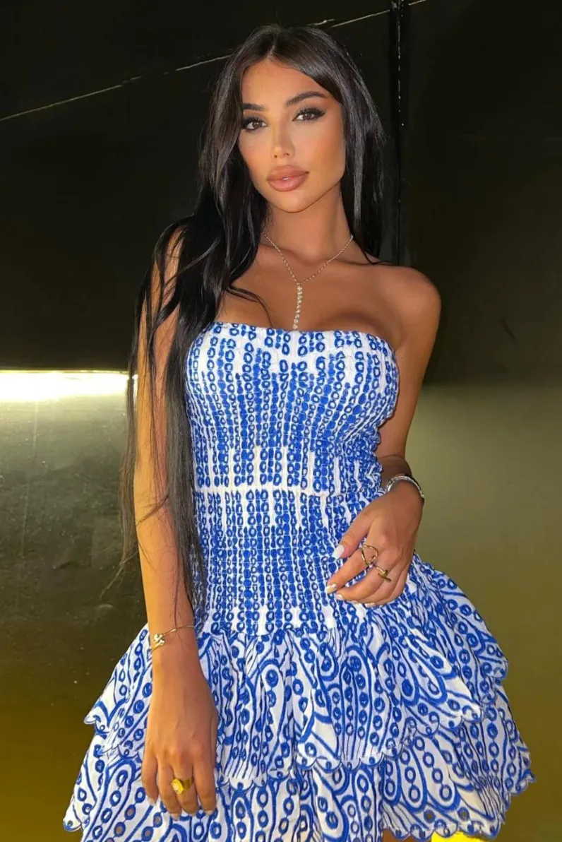 Monaco Mini Dress- Blue