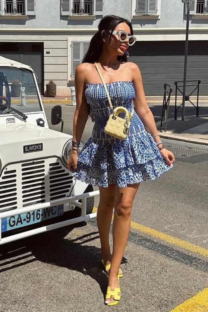 Monaco Mini Dress- Blue