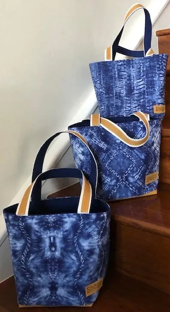 Navy Blue Nui Shibori Bags