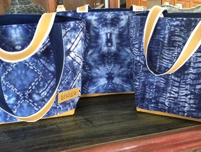 Navy Blue Nui Shibori Bags