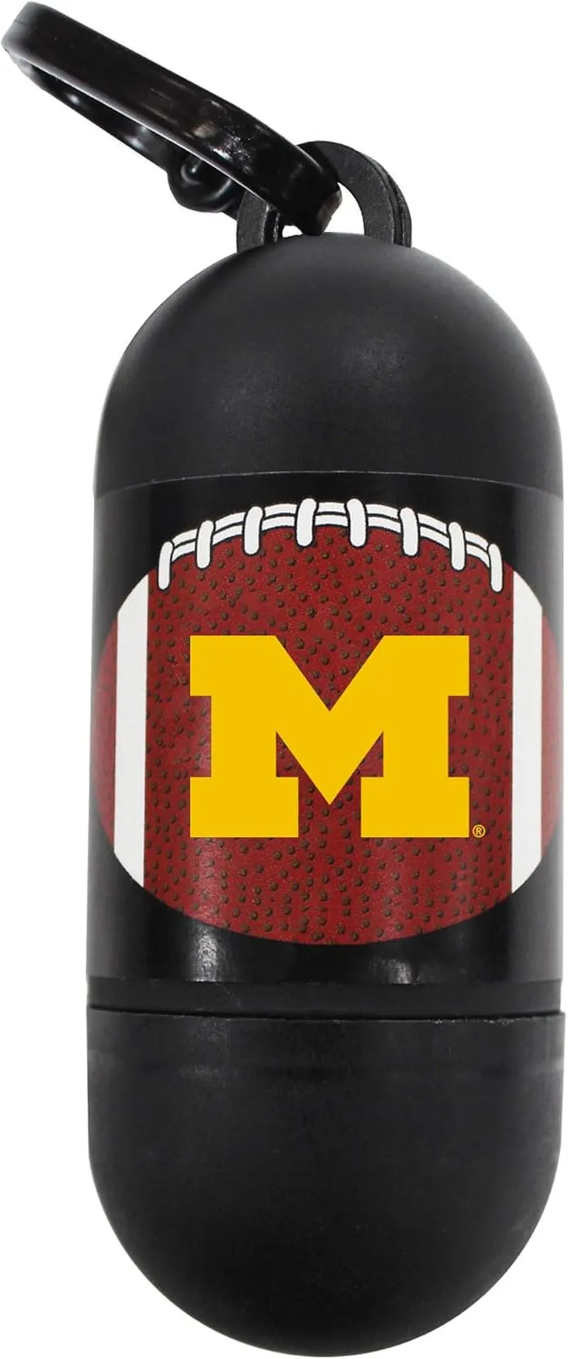 NCAA MICHIGAN WOLVERINES LICENSED Poop Waste Bag Dispenser and Leash D Ring with 300 Premium Pet Waste Bags