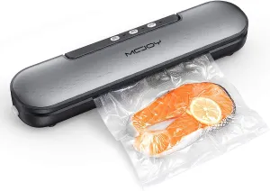 NEW MCJOY Vacuum Sealer Machine, Automatic Food Sealer Operation Vacuum Air Sealing for Food Preservation System/Portable Design/Starter Kit/Led Indicator Lights/Easy to Clean (Gray)