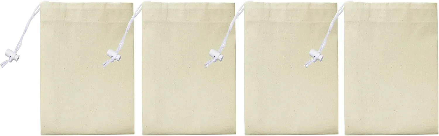 NEW Urban Villa - 4 Pack Extra Large Canvas Heavy Duty Laundry Bags Natural Cotton -Multi Use- Size -28''x 36'', Retails $58