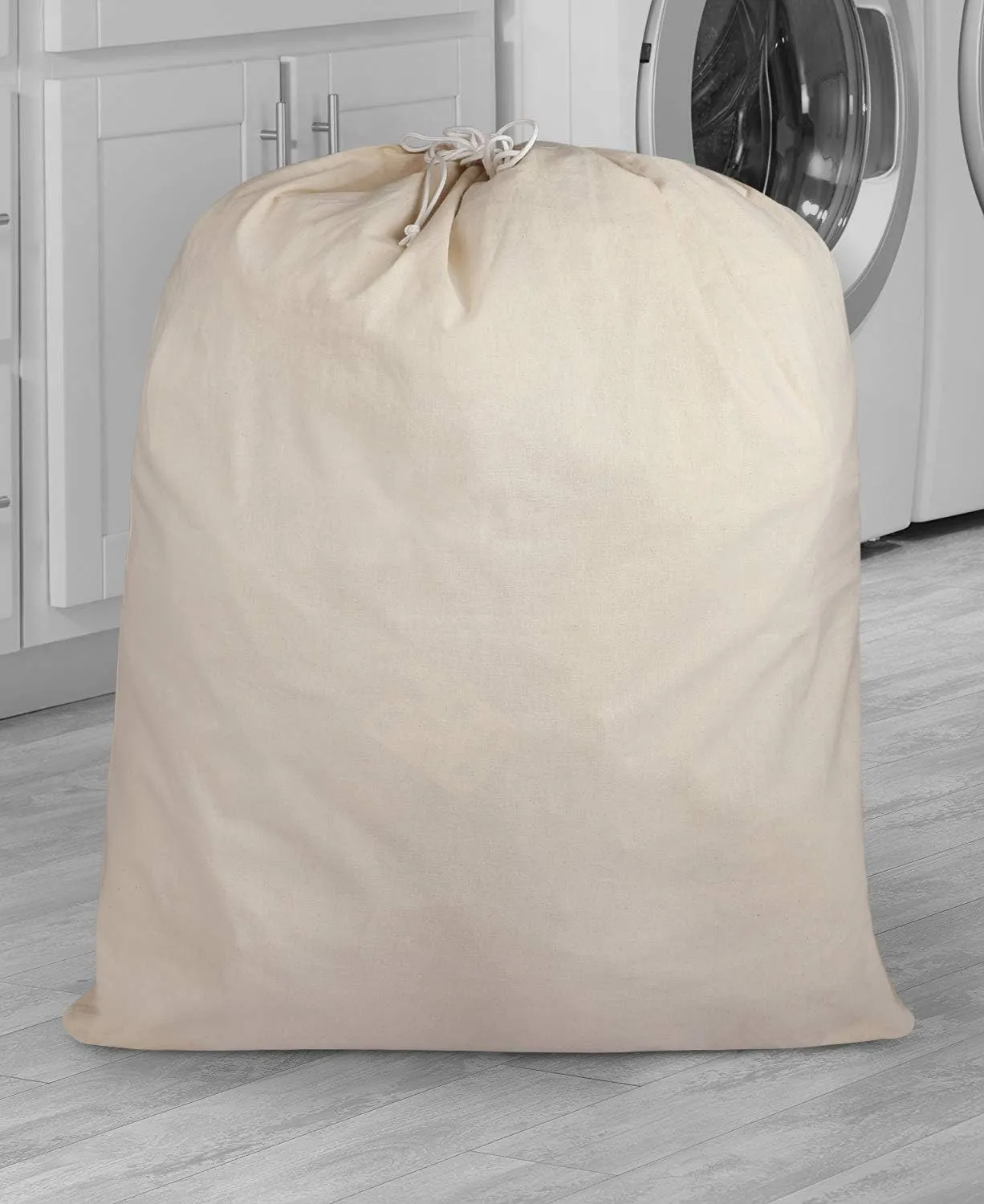 NEW Urban Villa - 4 Pack Extra Large Canvas Heavy Duty Laundry Bags Natural Cotton -Multi Use- Size -28''x 36'', Retails $58