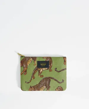 Olive Leopard Pouch