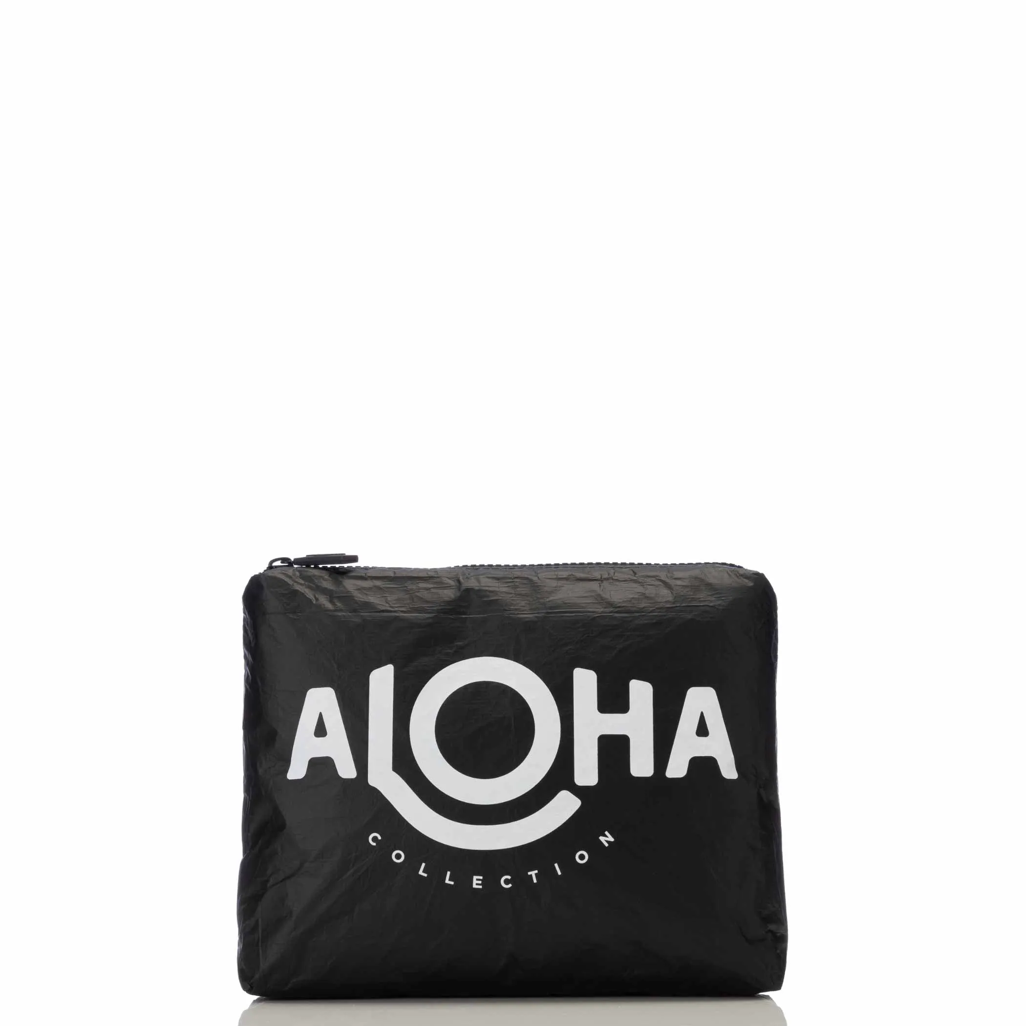 Original Black Aloha Pouch Small White on Black