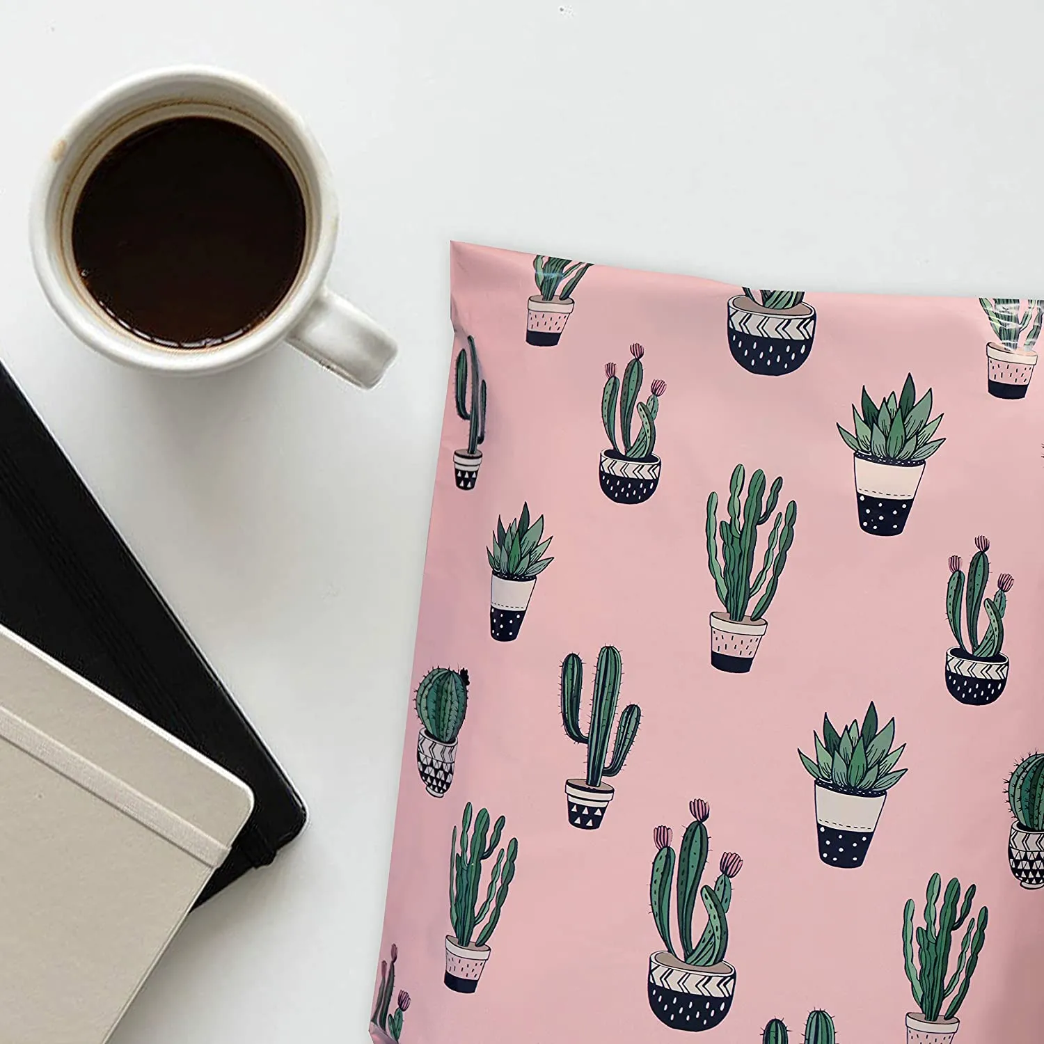 Pack It Chic - 10X13 (100 Pack) Cactus & Succulents Poly Mailer Envelope Plastic Custom Mailing & Shipping Bags - Self Seal