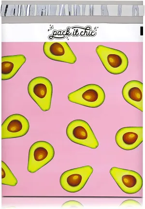 Pack It Chic - 10X13 (100 Pack) California Avocados Poly Mailer Envelope Plastic Custom Mailing & Shipping Bags - Self Seal