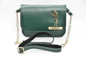 Personalized Chained Sling Bag - Olive Green