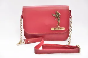 Personalized Chained Sling Bag - Wine