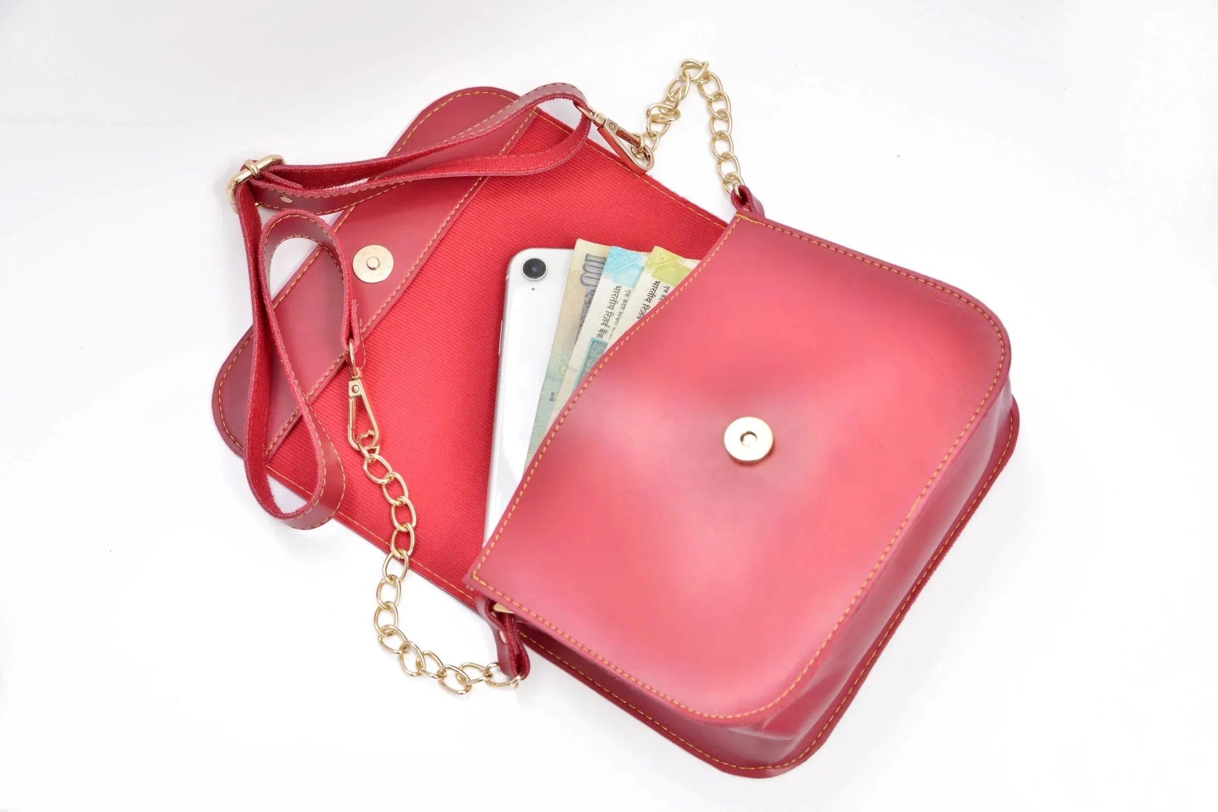 Personalized Chained Sling Bag - Wine